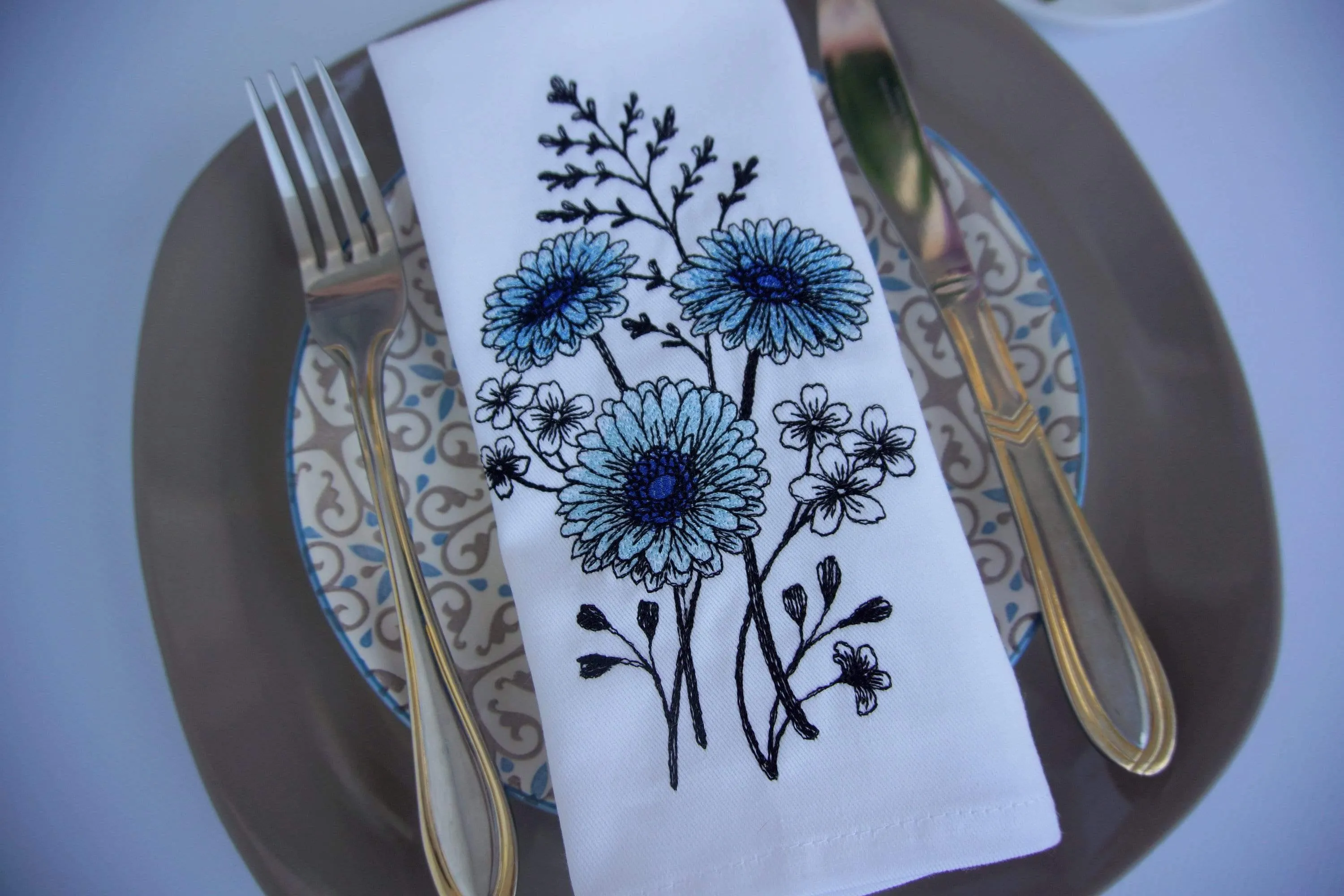 #064 | Big flowers | Linen napkins