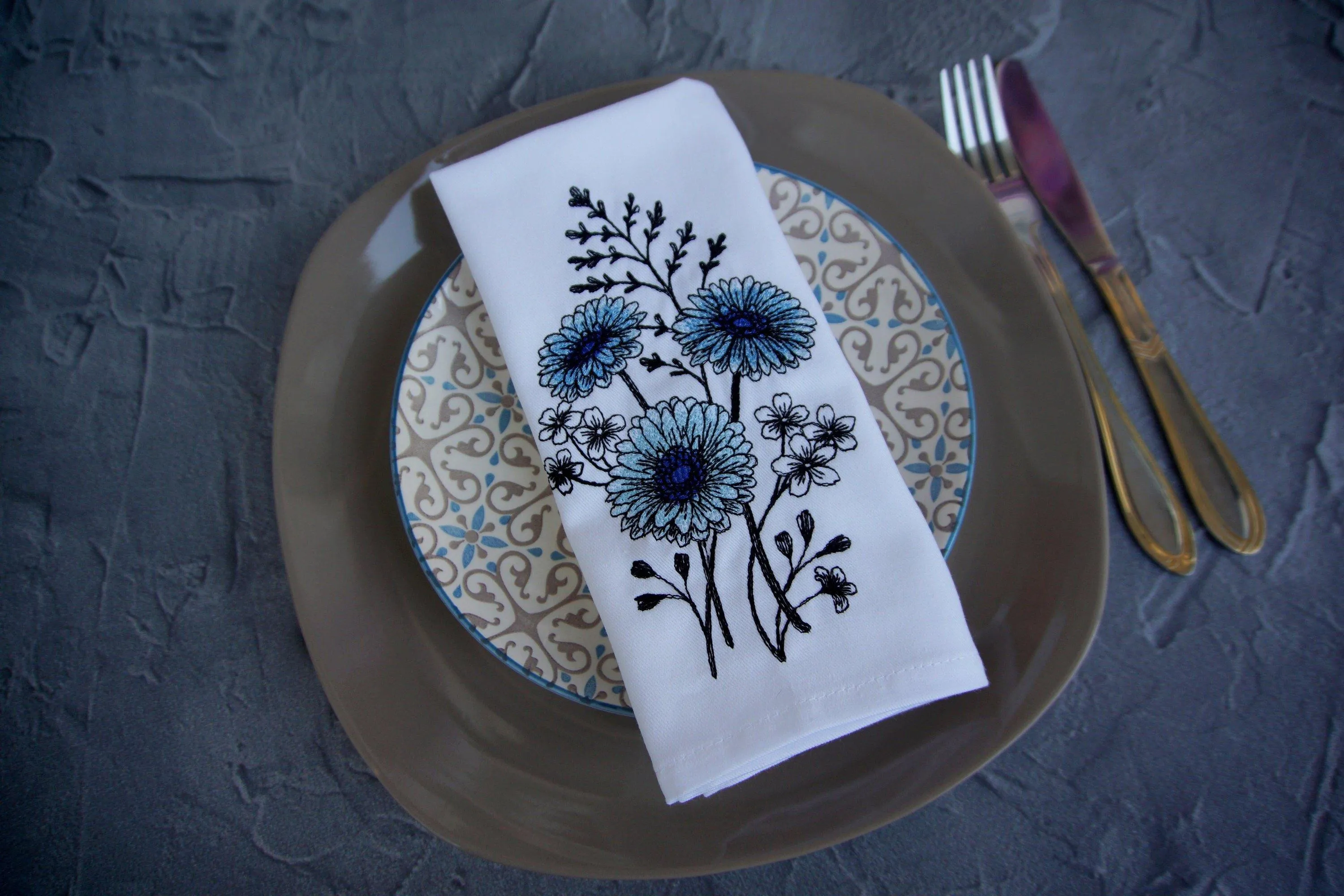 #064 | Big flowers | Linen napkins