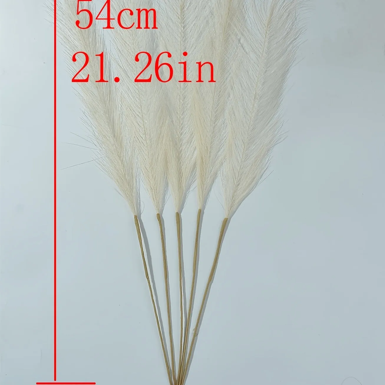 1 Pack/5pcs Faux Pampas Grass Large Tall Fluffy Artificial Flowers - Boho Decor for Vase Filler, Farmhouse, Home, and Wedding Decoration