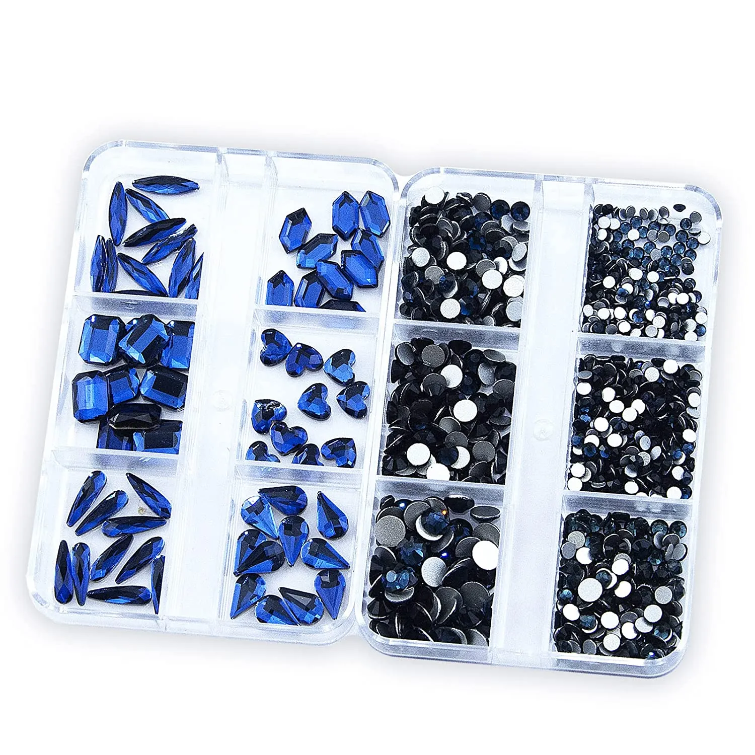 1060Pcs Emerald Green Nail Rhinestones Flatback Green Gems Crystals Glass Stones Round BeadsMulti Shapes Sizes Nail Rhinestones Charms for Nail DIY Crafts Clothes Shoes Jewelry