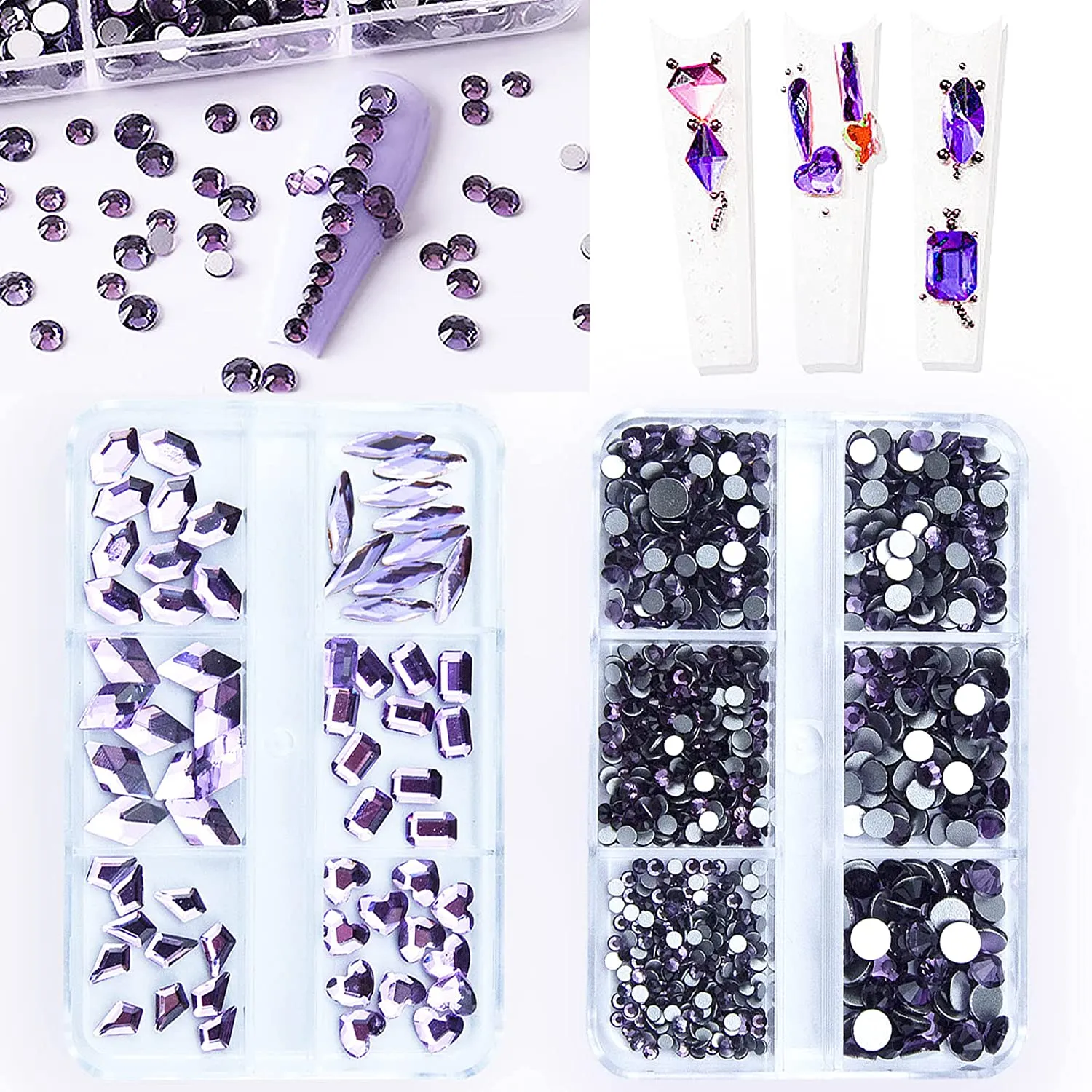 1060Pcs Emerald Green Nail Rhinestones Flatback Green Gems Crystals Glass Stones Round BeadsMulti Shapes Sizes Nail Rhinestones Charms for Nail DIY Crafts Clothes Shoes Jewelry