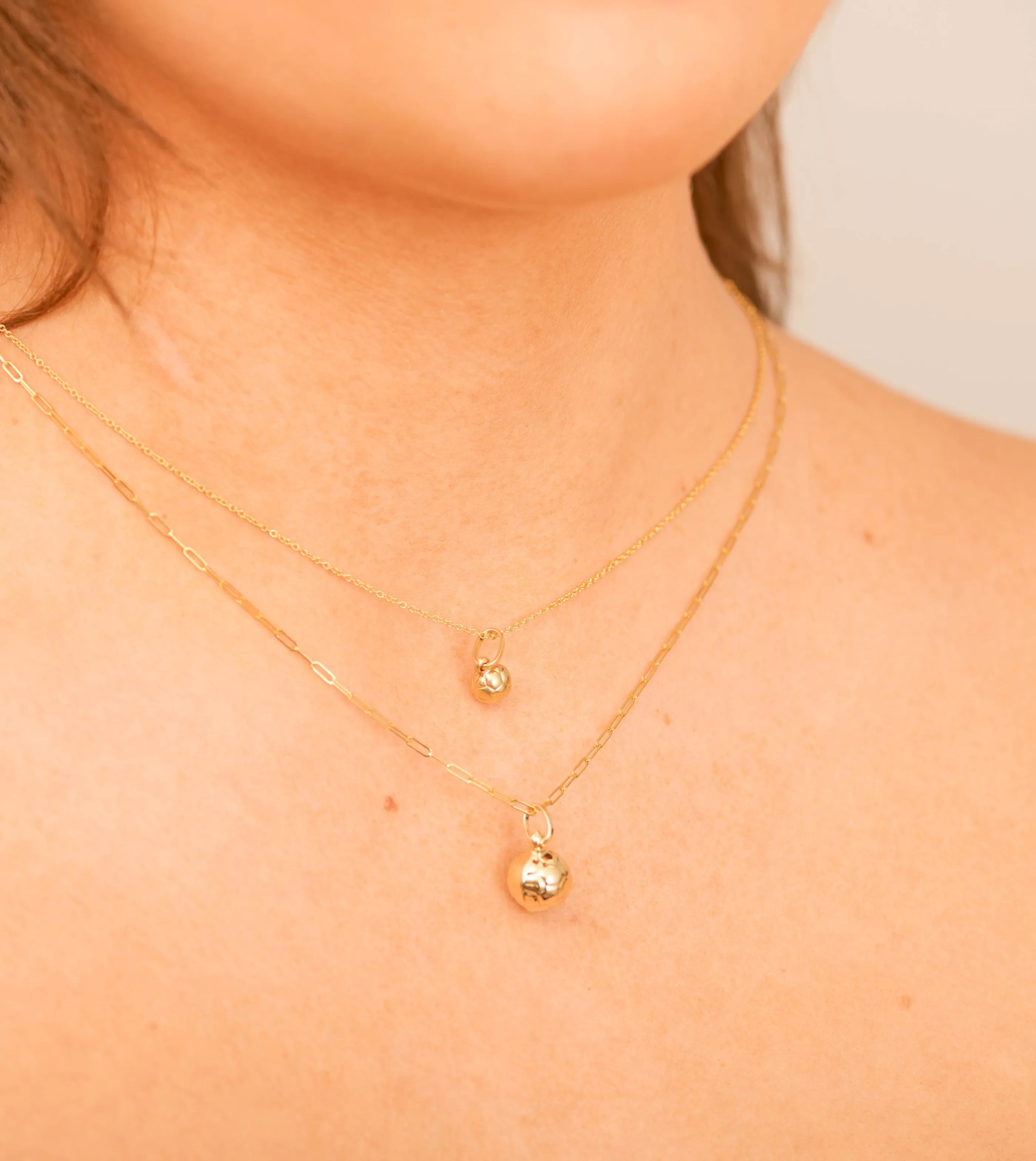 14k Gold Soccer Ball Charm Necklace