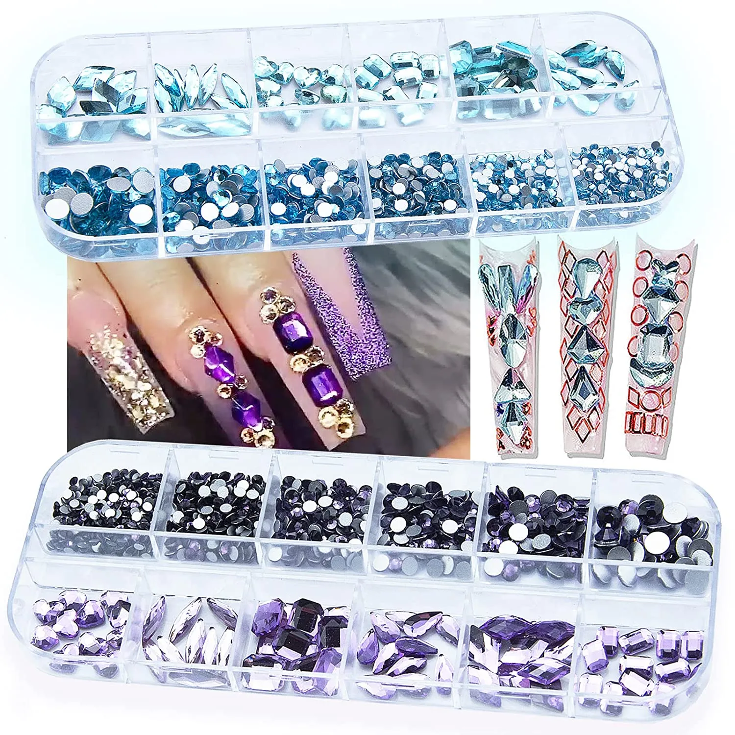 1720Pcs Emerald Green Gold Champagne Nail Rhinestones Crystals Glass Gems Stones Multi Shapes Sizes Green Gold Round Beads Flatback Rhinestones for Nail DIY Crafts Clothes Shoes Jewelry