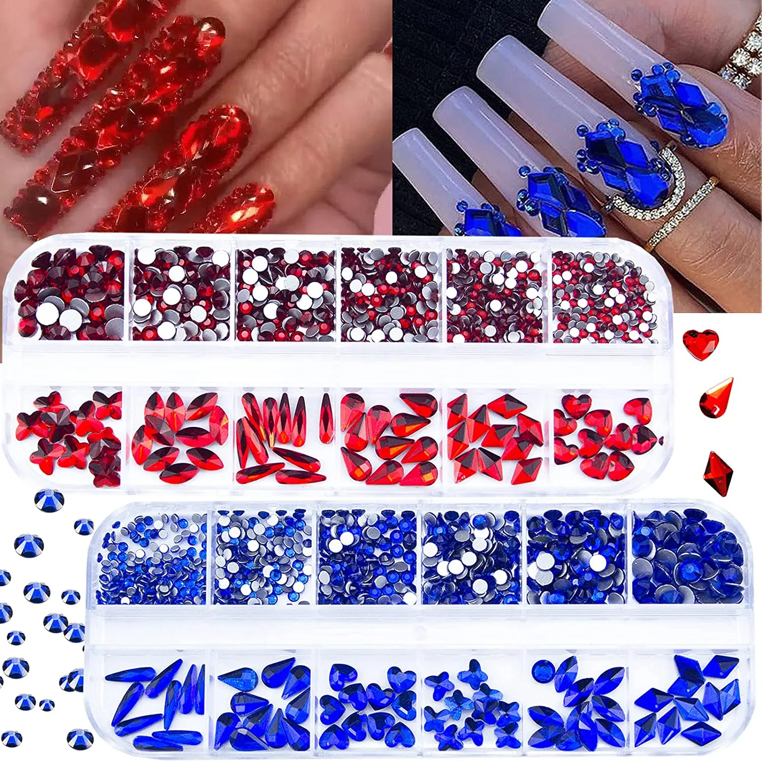 1720Pcs Emerald Green Gold Champagne Nail Rhinestones Crystals Glass Gems Stones Multi Shapes Sizes Green Gold Round Beads Flatback Rhinestones for Nail DIY Crafts Clothes Shoes Jewelry