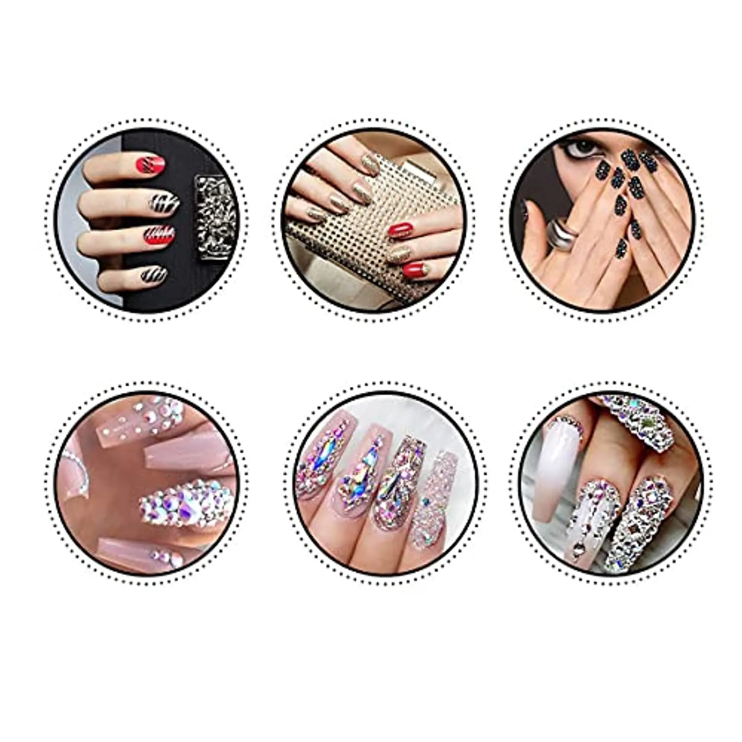 1848 pcs AB Crystal Nail Art Set 1728pcs Rhinestones Nail Gems Iridescent Clear Class,120pcs Multi-Shape Flat Back Shiny Nail Jewels for Nail Art DIY Crafts