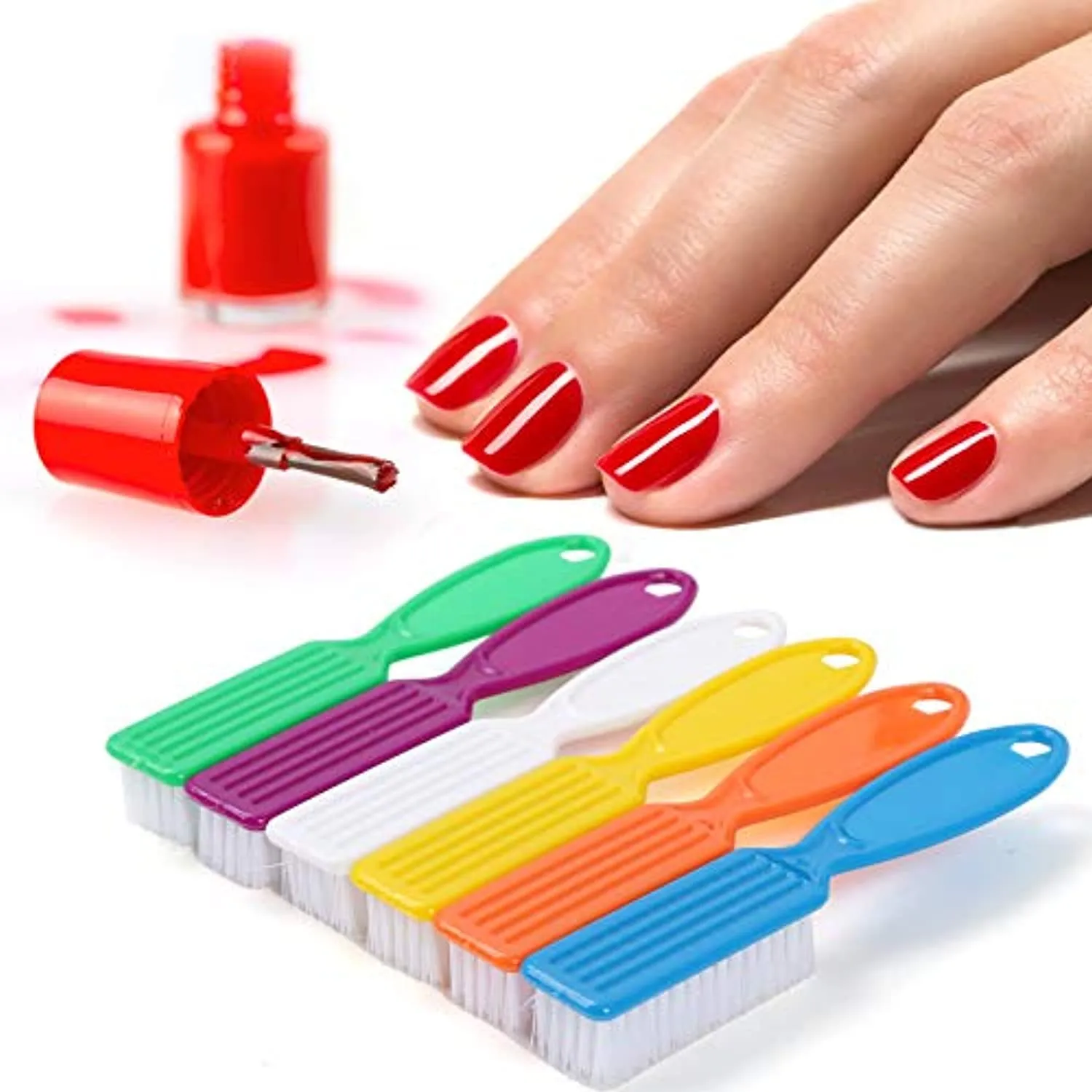 24pcs Handle Grip Nail Brush - Finger Nail Brushes for Cleaning, Hand Fingernail Scrub Brush Kits for Toes and Nails Cleaner, Long Handle Pedicure Brushes for Men and Women,24pieces, Multicolor