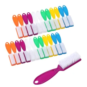 24pcs Handle Grip Nail Brush - Finger Nail Brushes for Cleaning, Hand Fingernail Scrub Brush Kits for Toes and Nails Cleaner, Long Handle Pedicure Brushes for Men and Women,24pieces, Multicolor