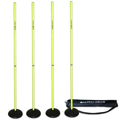 4 Pack of Poles   4 Turf Bases in Carry Bag (4PKPOLEBASEYEL)