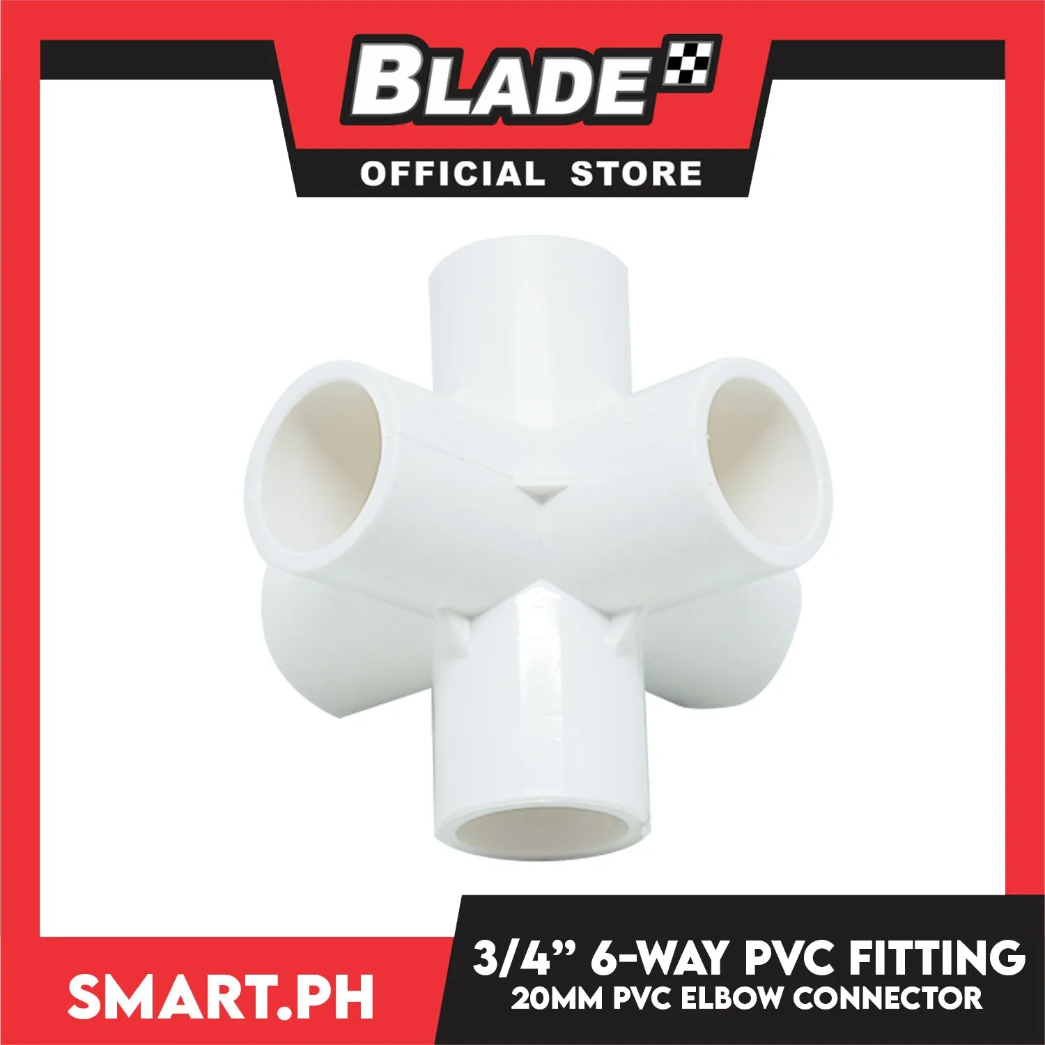 6 Way PVC Fitting Elbow 20mm Furniture Grade Connector for DIY PVC Shelf Garden Support Structure Storage Frame (White)