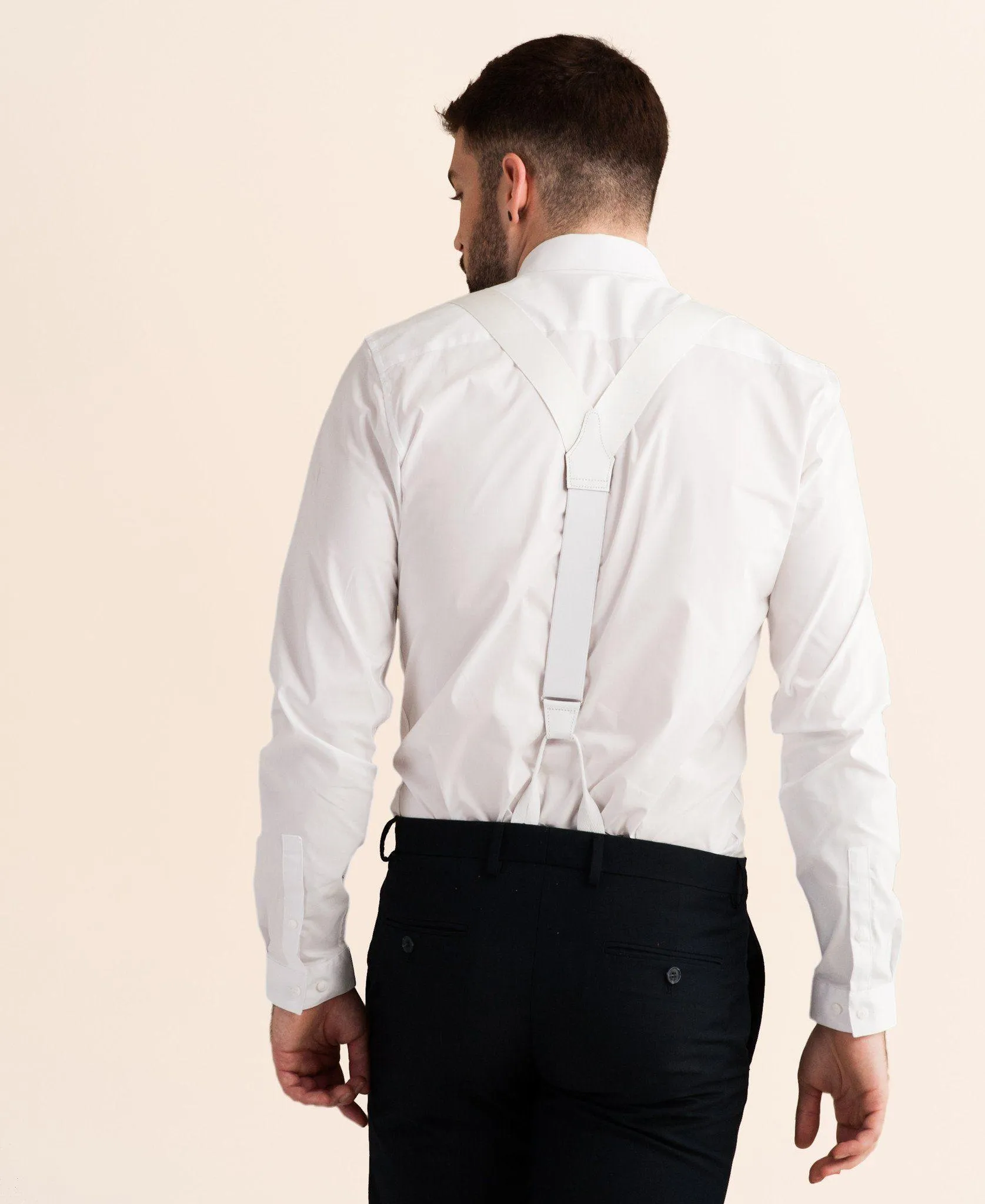 Alabaster Lite - Formal White Suspenders