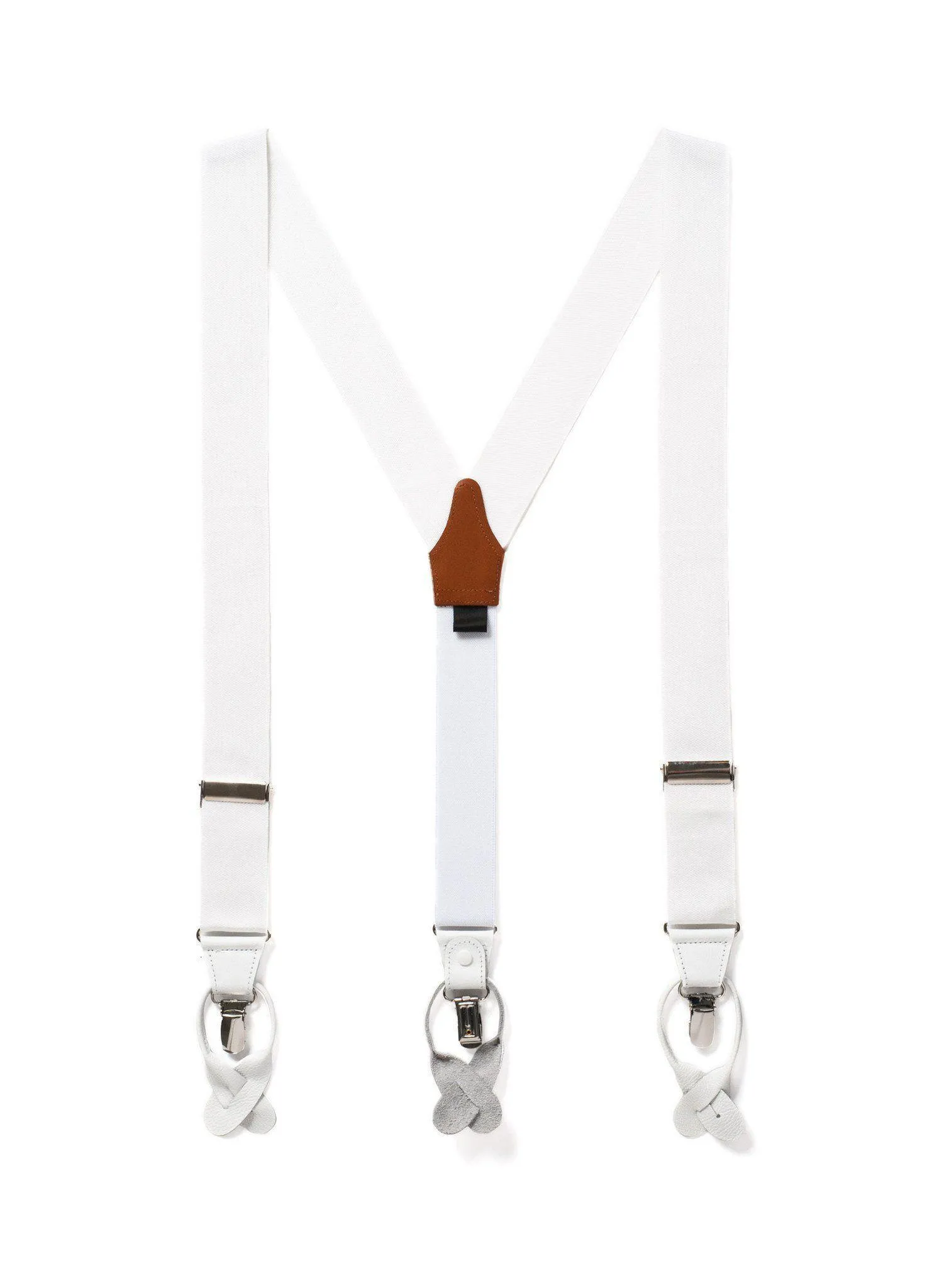 Alabaster Lite - Formal White Suspenders