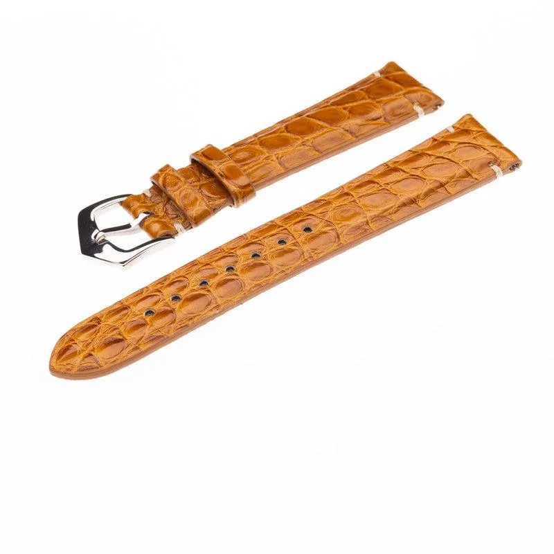Apple Watch Leather Band ™ Millennium Cognac Alligator Minimal Stitches