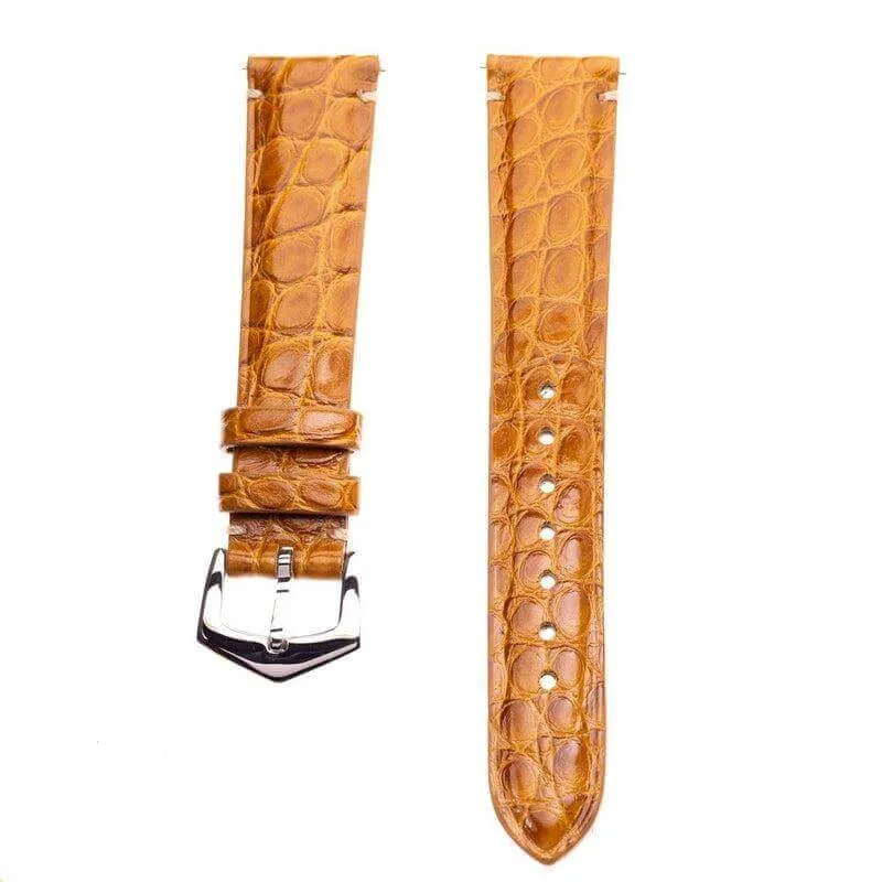 Apple Watch Leather Band ™ Millennium Cognac Alligator Minimal Stitches