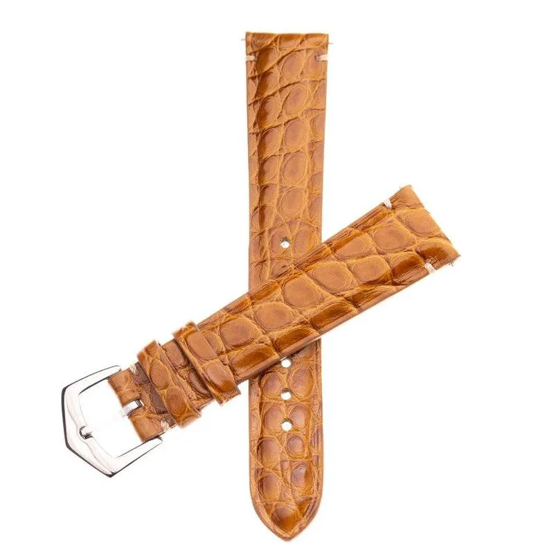Apple Watch Leather Band ™ Millennium Cognac Alligator Minimal Stitches
