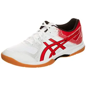 ASICS Men's Gel-Rocket 9 White/Classic Red Badminton Shoes-11 UK (46.5 EU) (12 US) (1071A030)