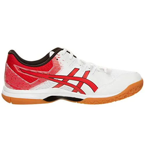 ASICS Men's Gel-Rocket 9 White/Classic Red Badminton Shoes-11 UK (46.5 EU) (12 US) (1071A030)
