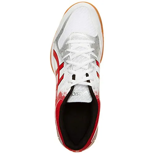 ASICS Men's Gel-Rocket 9 White/Classic Red Badminton Shoes-11 UK (46.5 EU) (12 US) (1071A030)