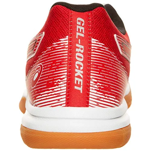 ASICS Men's Gel-Rocket 9 White/Classic Red Badminton Shoes-11 UK (46.5 EU) (12 US) (1071A030)