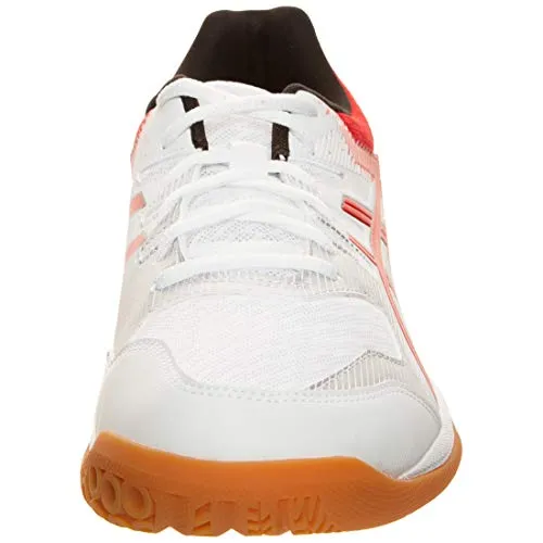 ASICS Men's Gel-Rocket 9 White/Classic Red Badminton Shoes-11 UK (46.5 EU) (12 US) (1071A030)