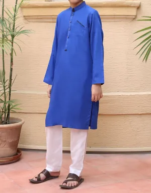 Beautiful designer boys kurta in lavish blue color # K2303