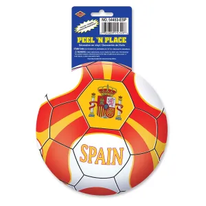 Beistle Spain Soccer Ball Peel 'N Place (1/Sheet) - Party Supply Decoration for Soccer