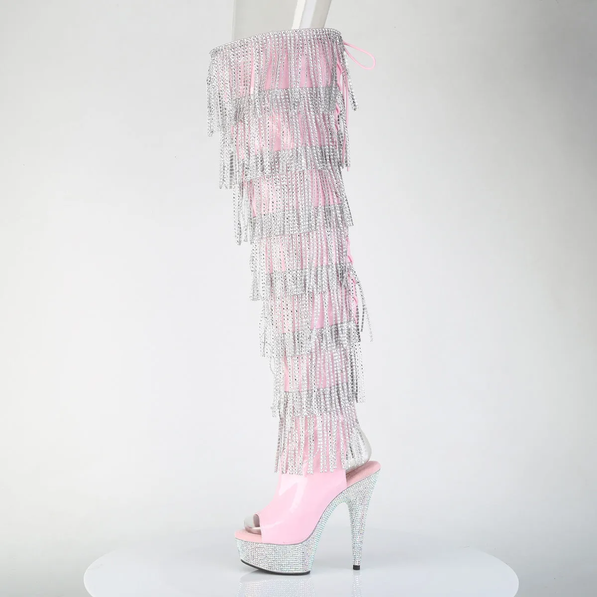 BEJEWELED-3017HG-RSF  Baby Pink Holo Patent/Silver AB RS