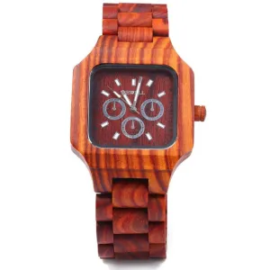 BEWELL Mens Full Wooden Wristwatch