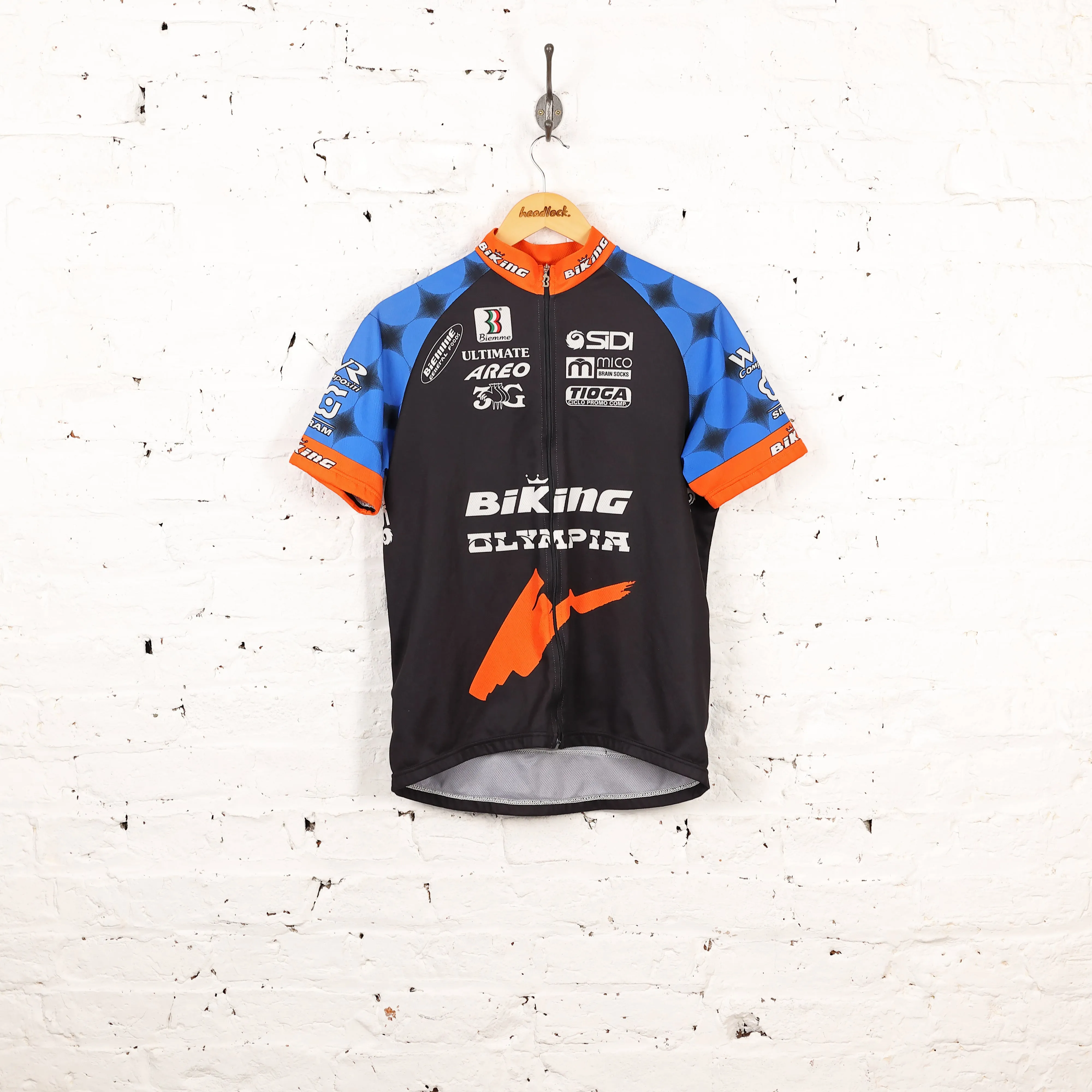 Biking Olympia Biemme Cycling Top Jersey - Black - M