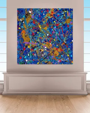 Blue Space  (Embellished-Hand Signed by the Artist)