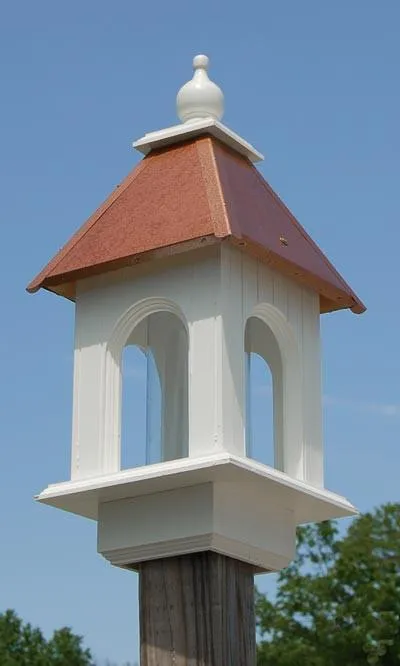Camellia Bird Feeder, Hammered Copper Roof