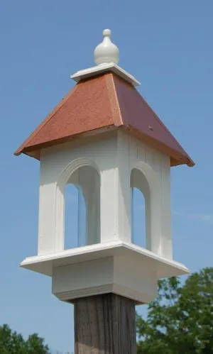 Camellia Bird Feeder, Hammered Copper Roof