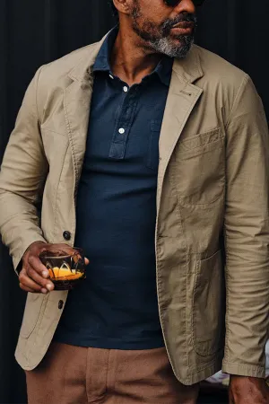 Casual button-down embellished slim-fit jacket