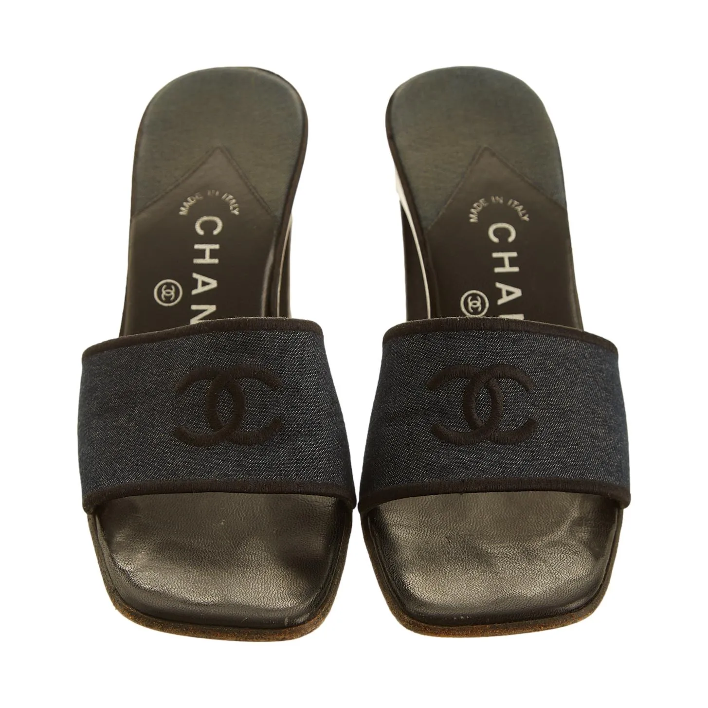 Chanel Denim Logo Heels