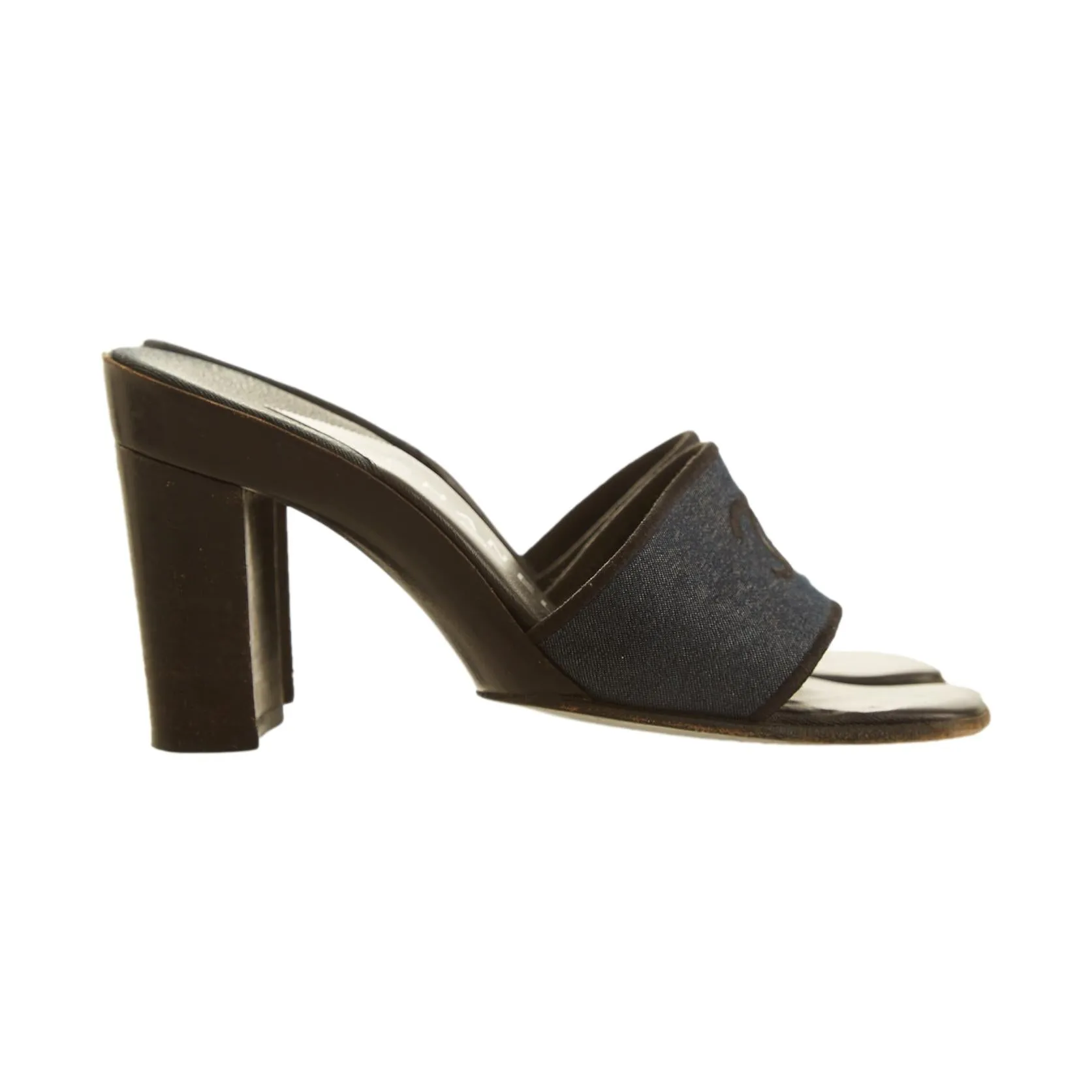 Chanel Denim Logo Heels