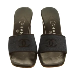 Chanel Denim Logo Heels