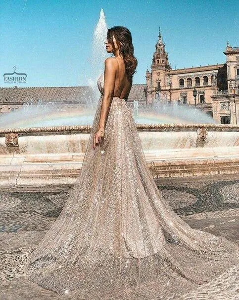 Charming Sparkly Sequin Sexy Fashion Spaghetti Straps Prom Dresses, Shinning Evening dress, PD0772