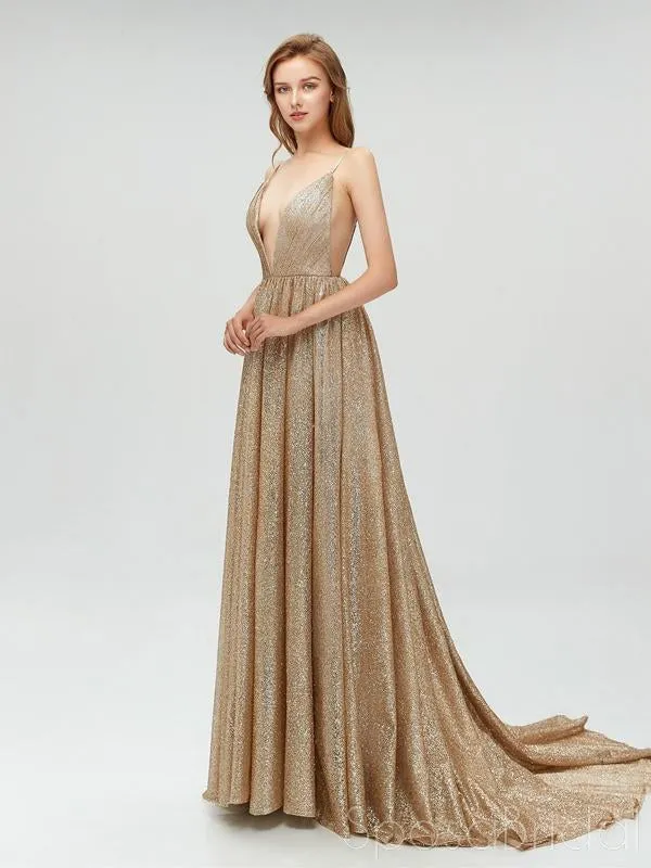 Charming Sparkly Sequin Sexy Fashion Spaghetti Straps Prom Dresses, Shinning Evening dress, PD0772