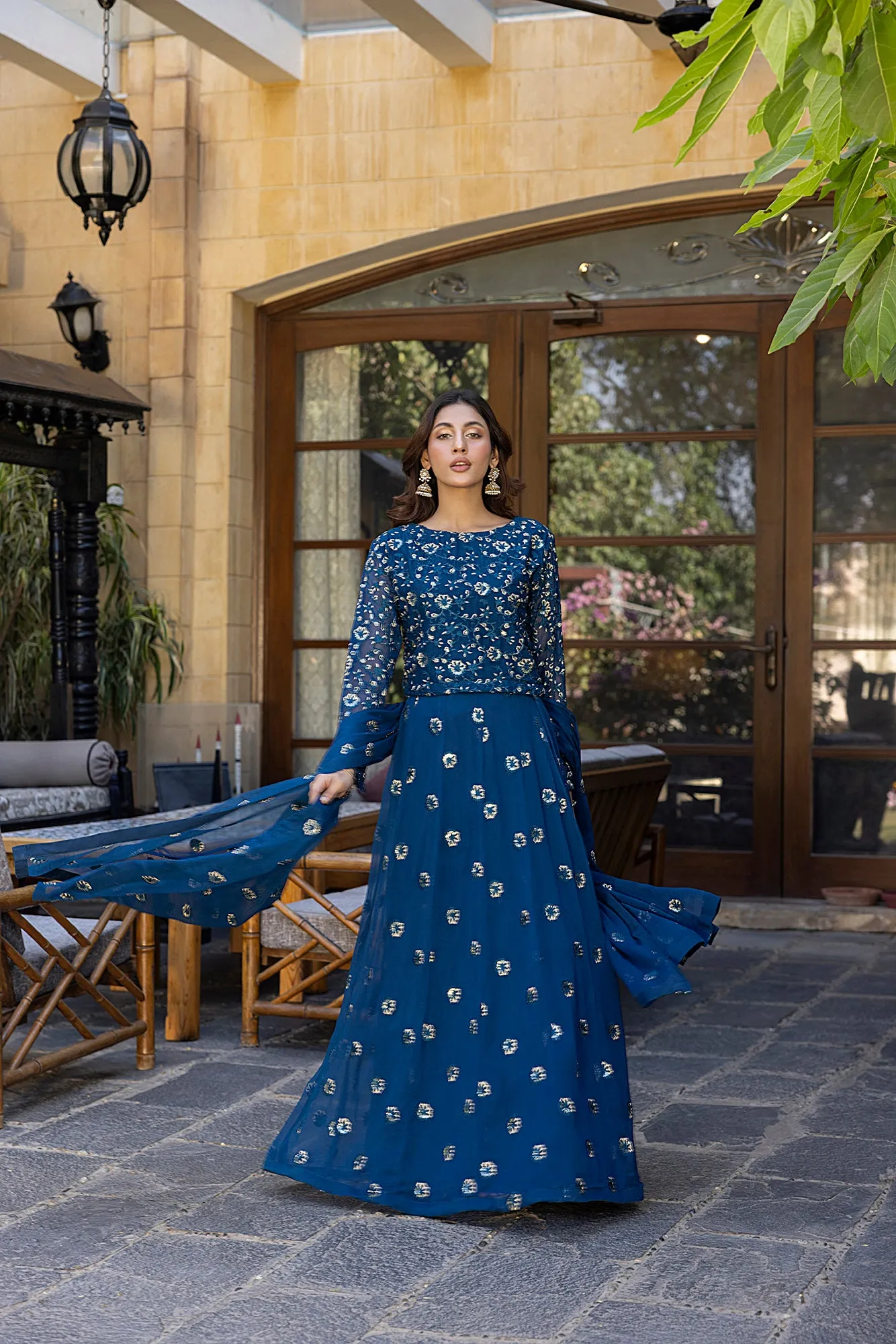 Classic Agean Embroidered stitched 3-piece