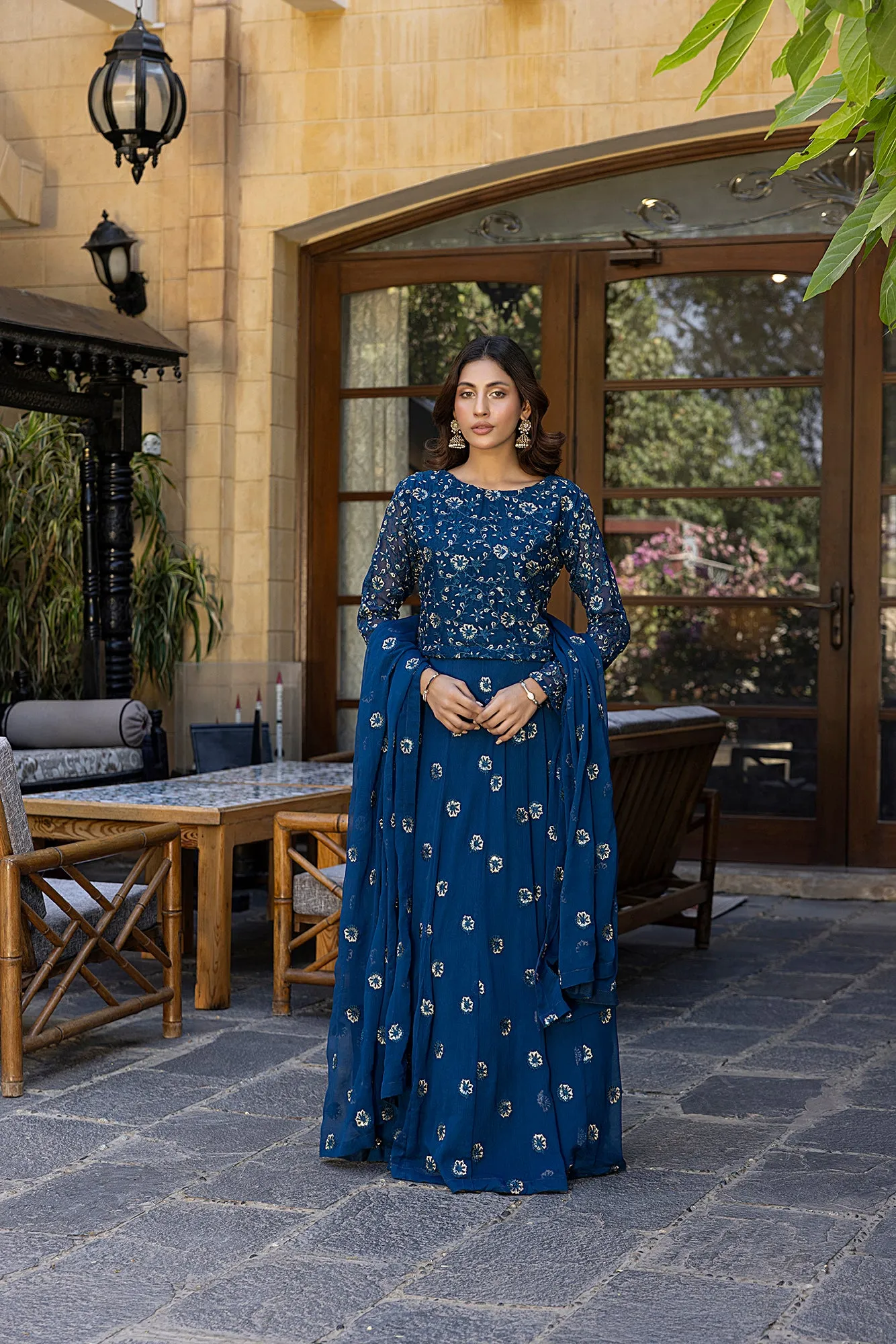 Classic Agean Embroidered stitched 3-piece