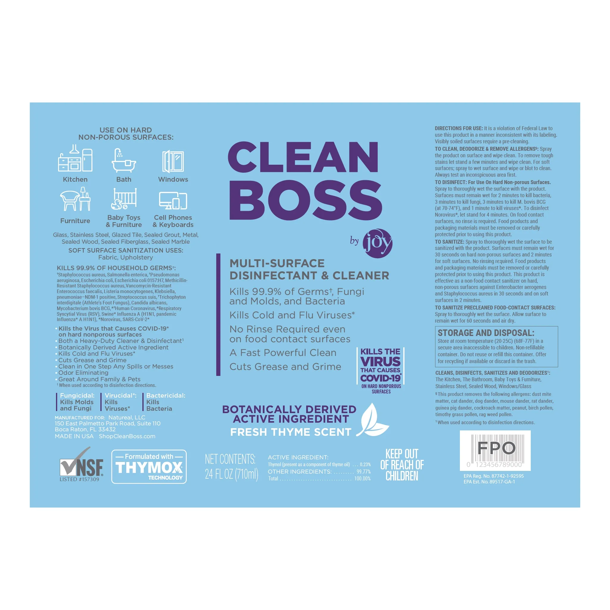 CleanBoss Multi-Surface Botanical Disinfectant