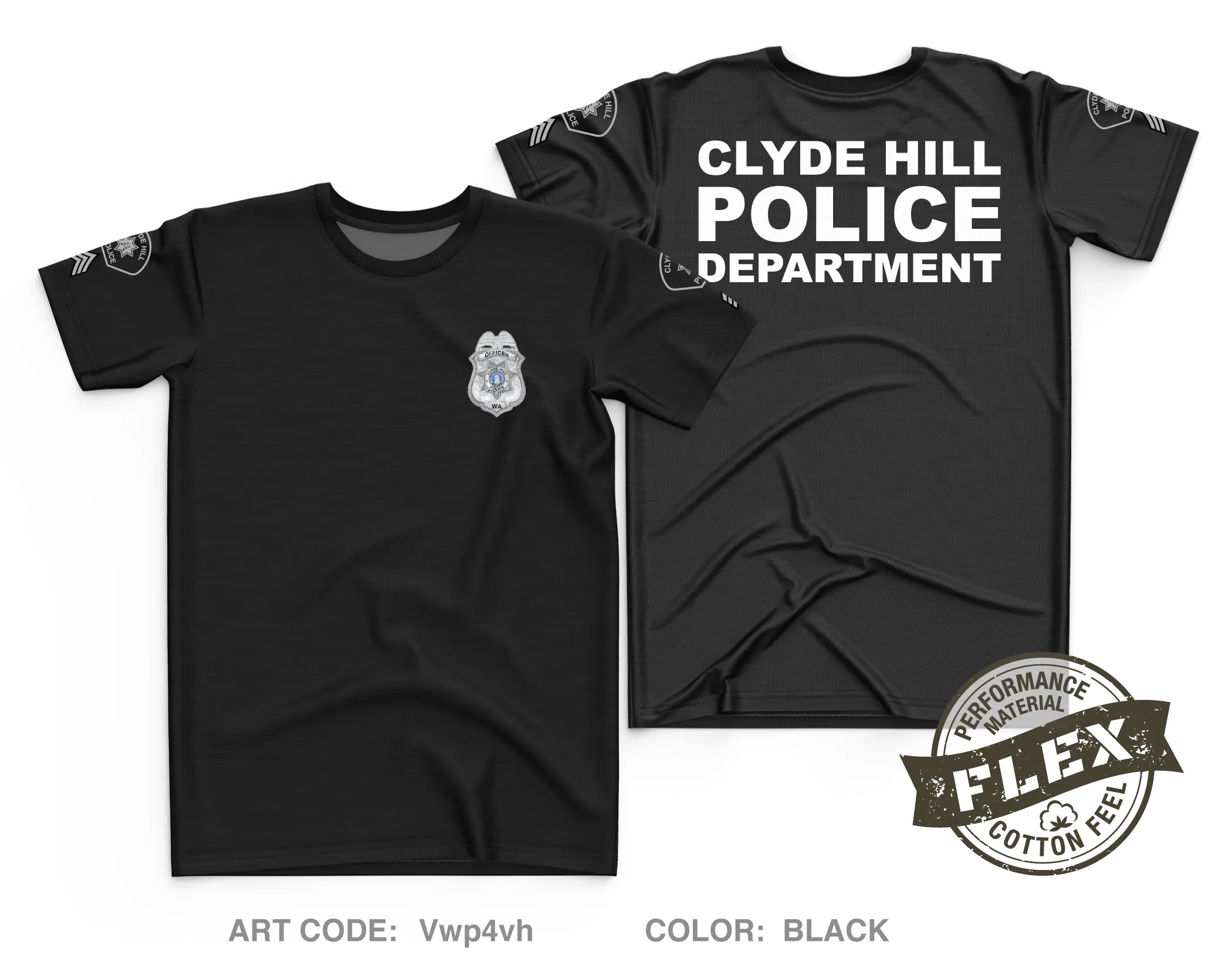 Clyde Hill Police Department Store 1 Core Men's SS Flex Performance Tee - Vwp4vh