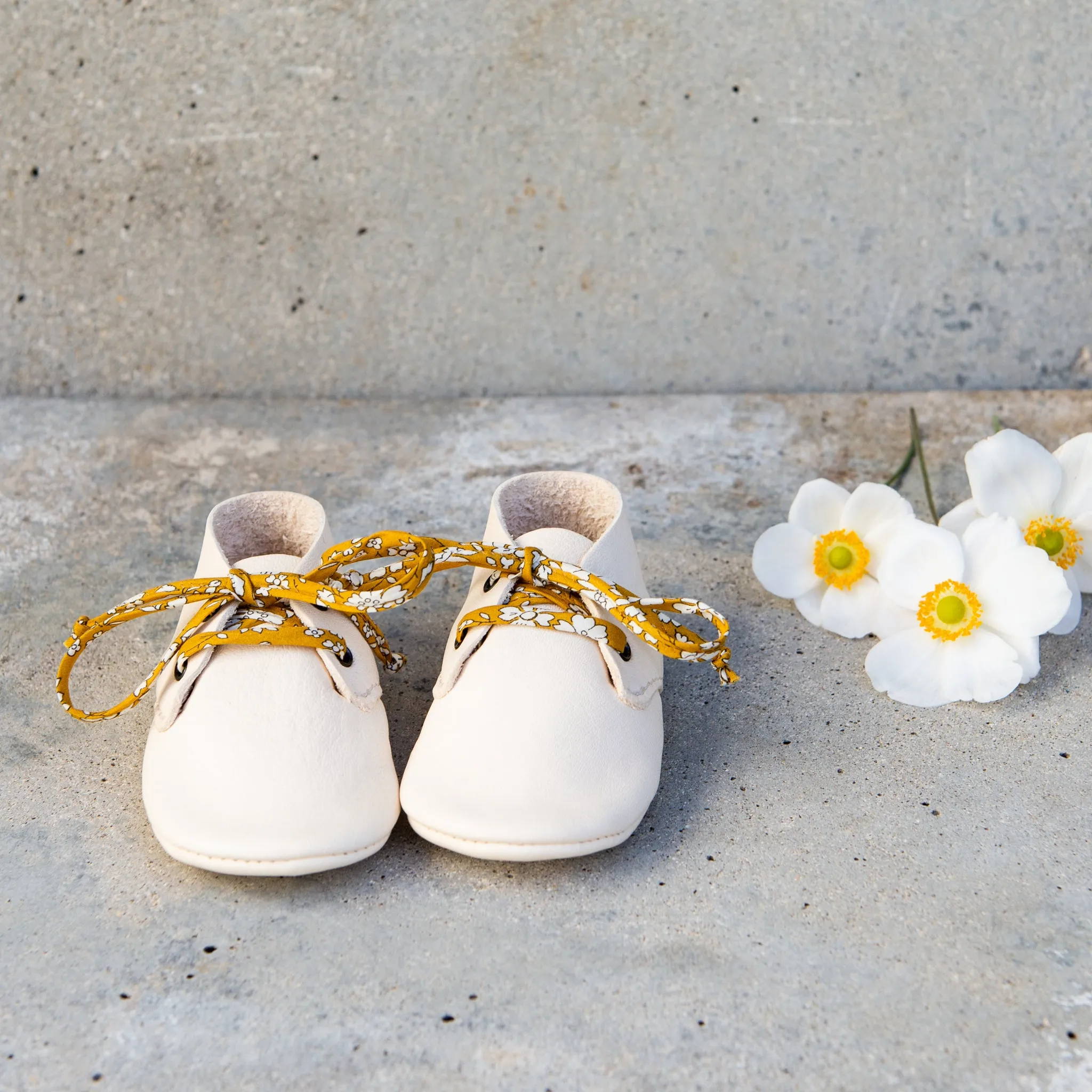 CREAM TRAVELLERS WITH LIBERTY PRINT LACES