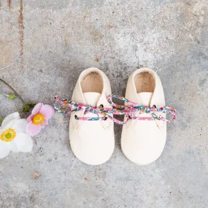 CREAM TRAVELLERS WITH LIBERTY PRINT LACES
