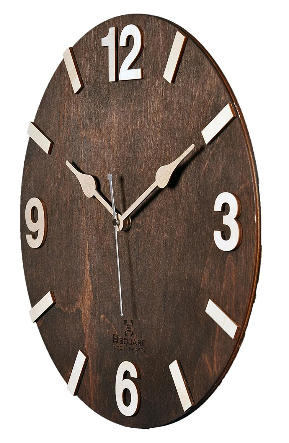Dark Walnut Handcrafted Wooden Wall Clock