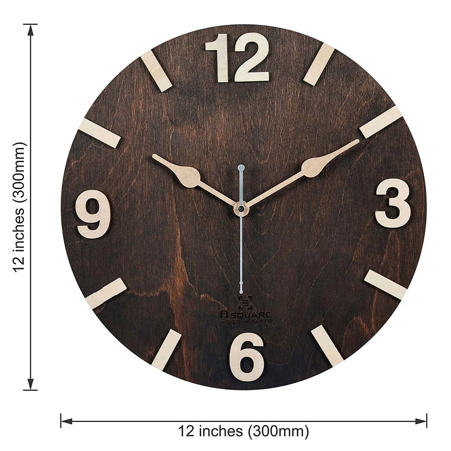 Dark Walnut Handcrafted Wooden Wall Clock