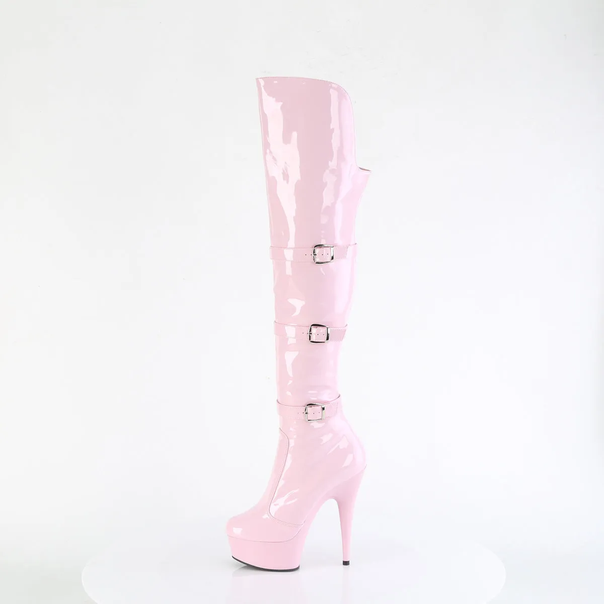DELIGHT-3018  Baby Pink Stretch Patent/Baby Pink