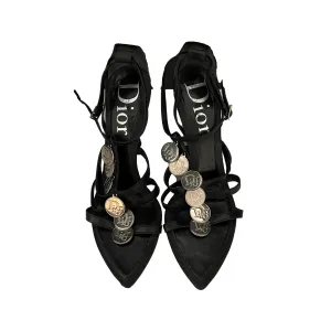 Dior Black Logo Coin Heels