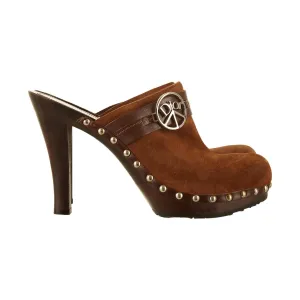 Dior Brown Peace Logo Clogs