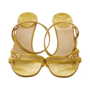 Dior Lime Green Snakeskin Zipper Heels