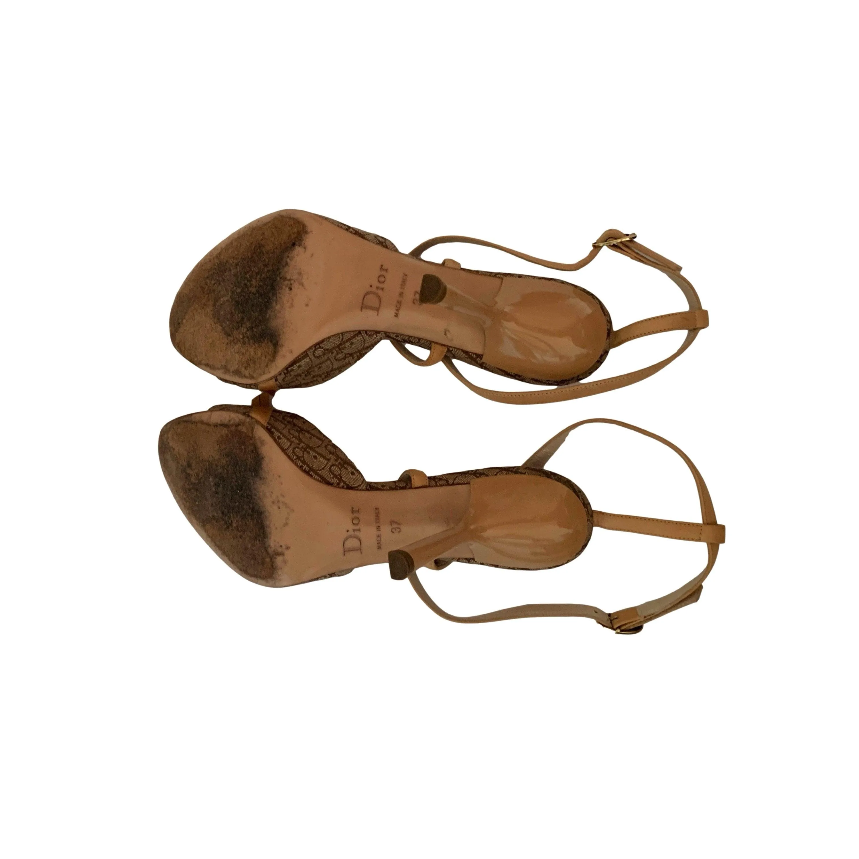 Dior Tan Lock and Key Heels